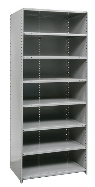 Closed Metal Shelving Unit with 8 Shelves Extra Heavy-Duty 36" x 12" x 87"