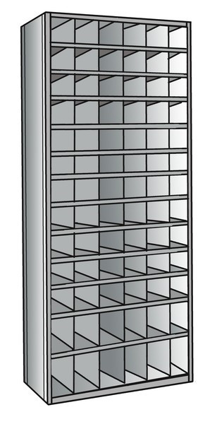 Metal bin shelving 13 shelves, 78 bins Starter