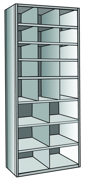 Metal bin shelving 8 shelves, 21 bins Starter