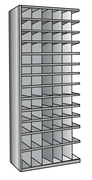 Metal bin shelving 13 shelves, 78 bins Adder