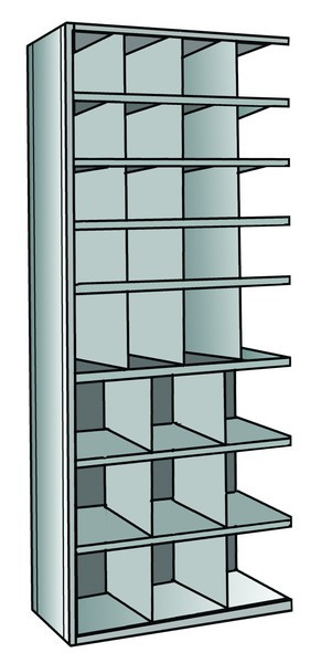 Metal bin shelving 8 shelves, 29 bins Starter