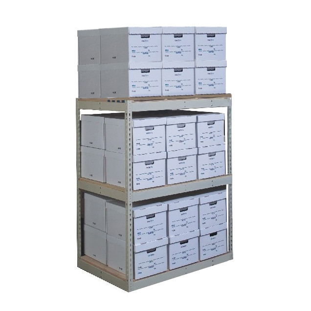 36 Box Record Storage Units -- 5' Tall with 3 shelves 42" x 30" x 60"