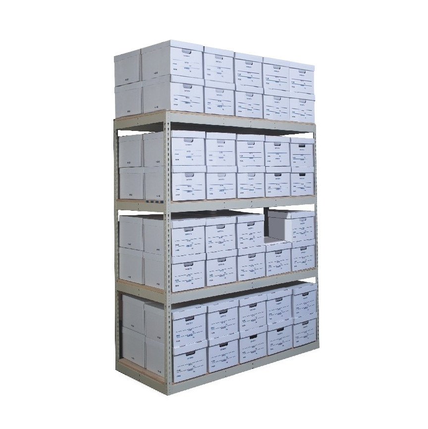 80 Box Record Storage Units -- 7' Tall with 4 shelves 69" x 30" x 84"