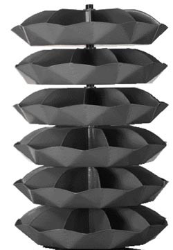 44" Rotabin with 6 Shelves & 10 Compartments Per Shelf