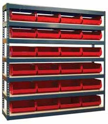 Bin Shelving 36" Wide with 24 Total Bins
