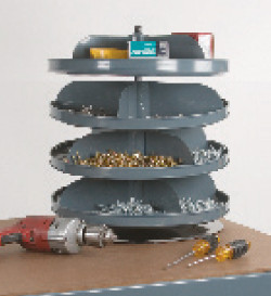 17" Rotabin with 4 Shelves