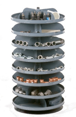 17" Rotabin with 8 Shelves