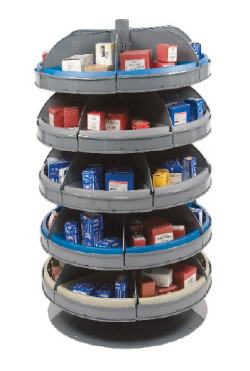 28" Rotabin with 5 Shelves