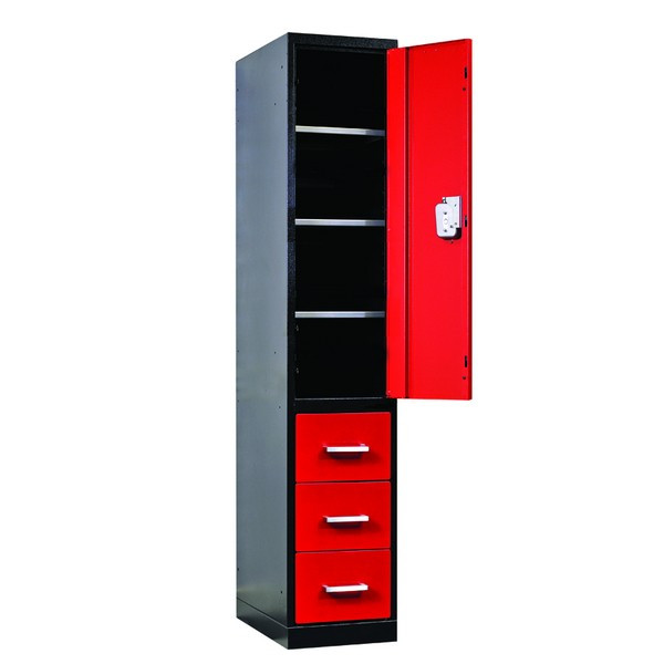 Garage Locker with Half Height Door & 3 Drawers, 24" Wide