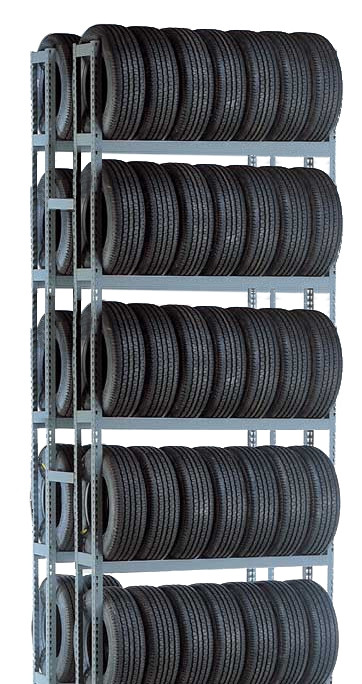 80 Tire Double Row Automotive Storage Unit with 5 Shelves
