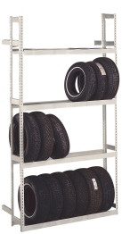 32 Tire Automotive Storage Unit with 4 Shelves