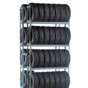 64 Tire Double Row Automotive Storage Unit with 4 Shelves