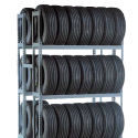 48 Tire Double Row Automotive Storage Unit with 3 Shelves