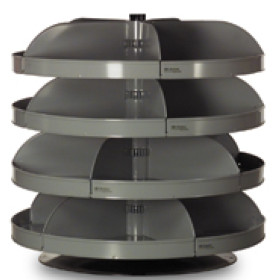 34" Rotabin with 4 Shelves