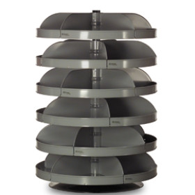 34" Rotabin with 6 Shelves