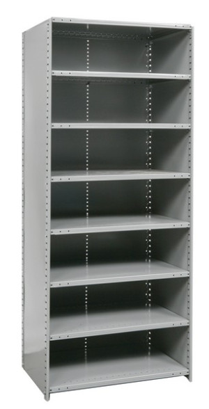 Closed Metal Shelving Unit with 8 Shelves Heavy-Duty 36" x 12" x 87"