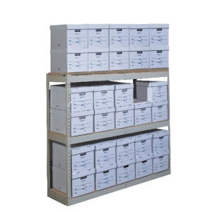 30 Box Record Storage Units -- 5' Tall with 3 shelves 69" x 15" x 60"