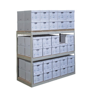 60 Box Record Storage Units -- 5' Tall with 3 shelves 69" x 30" x 60"