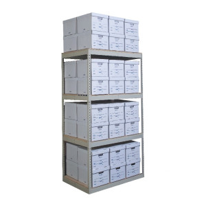 48 Box Record Storage Units -- 7' Tall with 4 shelves 42" x 30" x 84"