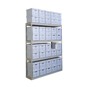 40 Box Record Storage Units -- 7' Tall with 4 shelves 69" x 15" x 84"