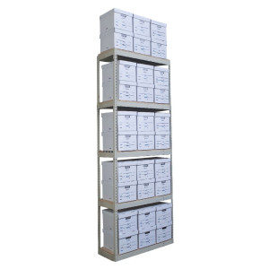 30 Box Record Storage Units -- 9' Tall with 5 shelves 42" x 15" x 108"