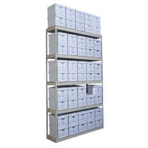 50 Box Record Storage Units -- 9' Tall with 5 shelves 69" x 15" x 108"