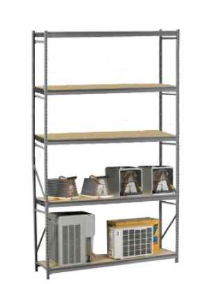 Wide Span Metal Shelving 48" x 48" x 96." 5 shelves.