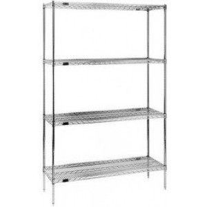 Chrome Wire Shelving Unit 4 Shelves 30" x 18" x 63"