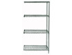 Food Safe Green Wire Shelving Unit 4 Shelves 36" x 14" x 74"